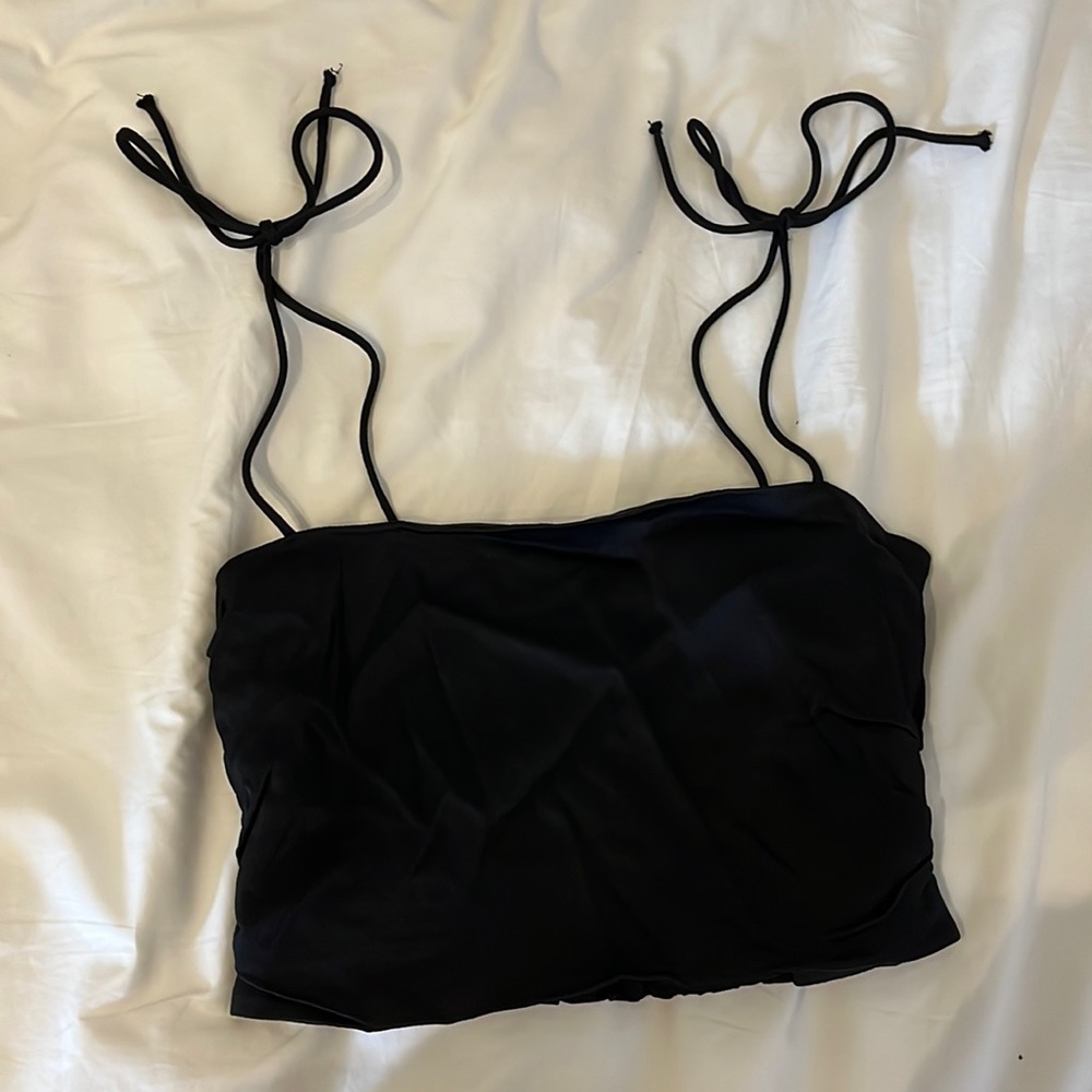 Zara - black satin top, size M